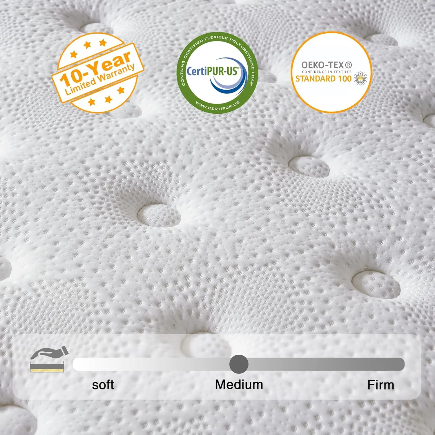 Full Size Mattress, 12 Inch Hybrid Mattress in a Box, Memory Foam and Individual Pocket Springs, Fiberglass Free, Soft and Breathable, Medium Firm Feel
