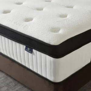 Full Size Mattress, 12 Inch Hybrid Mattress in a Box, Memory Foam and Pocket Springs, Fiberglass Free, Soft and Breathable, Medium Firm Feel