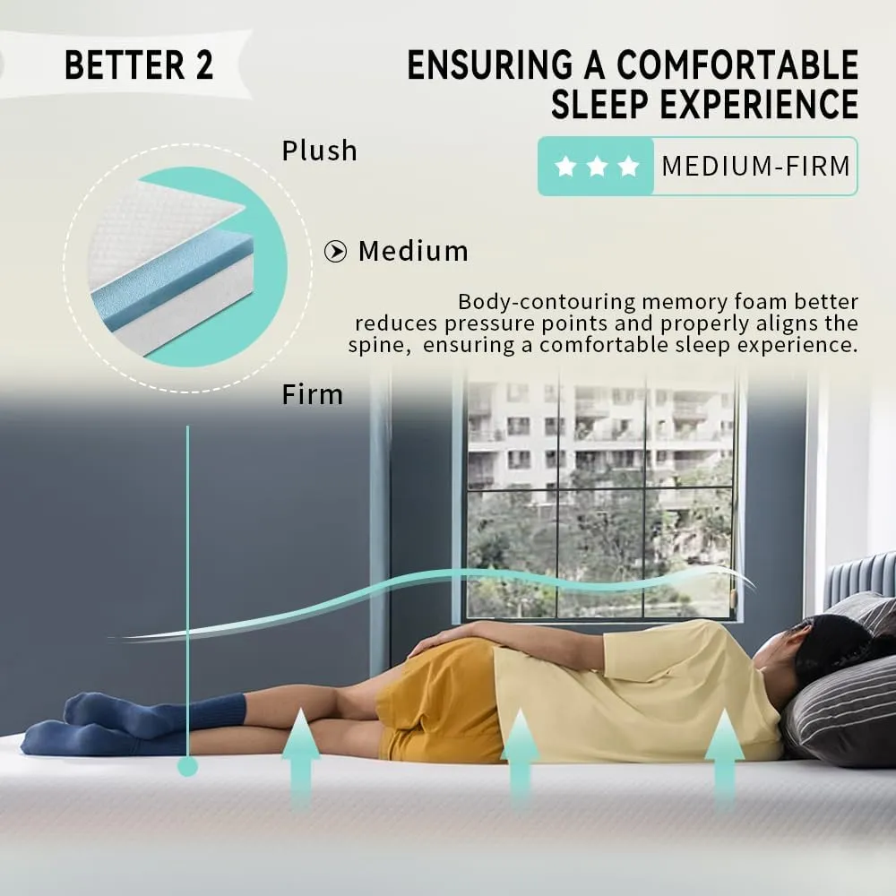 Full Size Mattress, 5-inch, Gel Memory Foam [Premium Version] Medium-Firm, Bed in a Box, Fiberglass Free, Cooling Sleep & Pressure Relief, Certified Safe Foams & Fabric