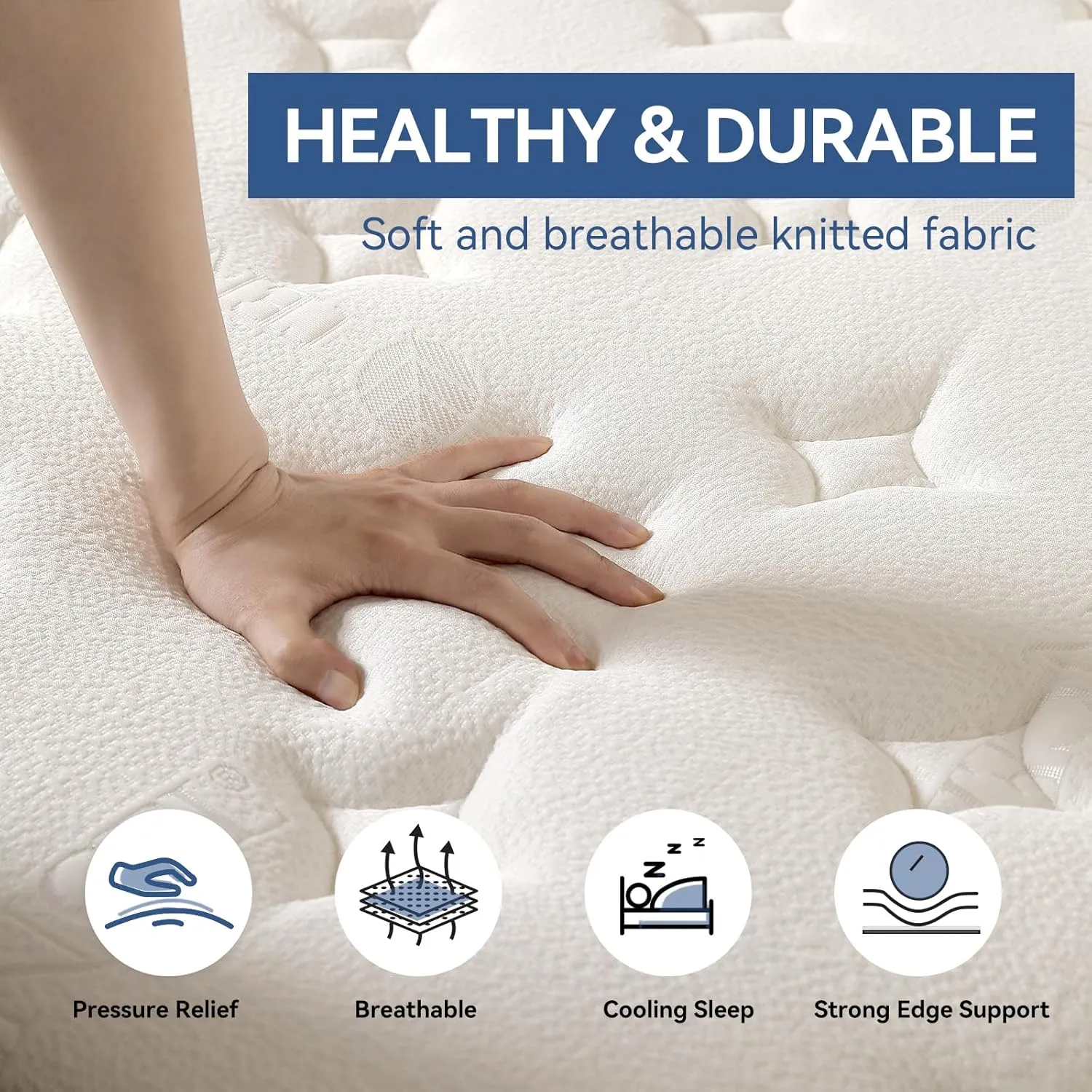 Full Size Mattress,10 inch Memory Foam Hybrid Mattress in a Box,Cooling Gel Bed Mattresses with Reinforced Springs,Soft and Breathable,Back Pain Relief,CertiPUR-US,Medium