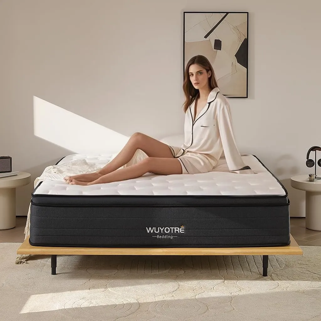 Full Size Mattress,10 inch Memory Foam Hybrid Mattress in a Box,Cooling Gel Bed Mattresses with Reinforced Springs,Soft and Breathable,Back Pain Relief,CertiPUR-US,Medium