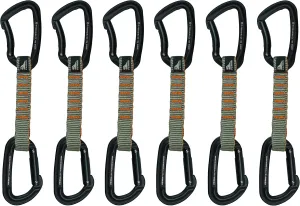 Fusion Climb 6-Pack 11cm Quickdraw Set with Contigua Blue Straight Gate Carabiner/Techno Zoom Bent Gate Carabiner,One Size