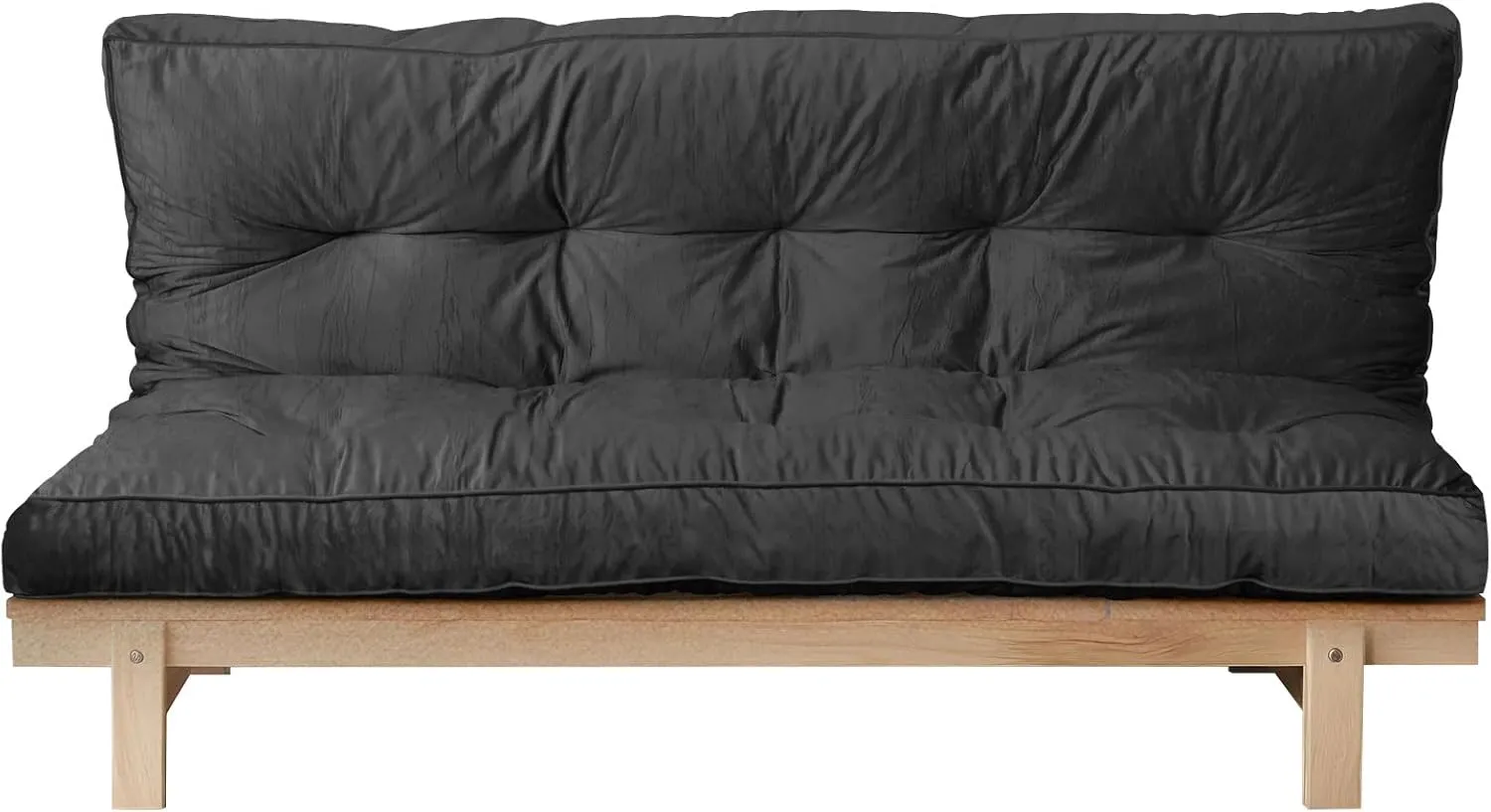 Futon Mattres Full Size 6",Flannel Floor Foldable for Adults,Floor Futon Mattress,High Density Shredded Foam Filling Mattress for Bedroom,Living (Frame Not Included), 54 x 80,Black