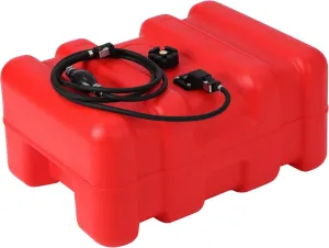 GAOMON Marine Fuel Tank, 12-Gallon Outboard Marine Portable Fuel Tank with Fuel Line, I-Shaped Handle, Easy to Carry