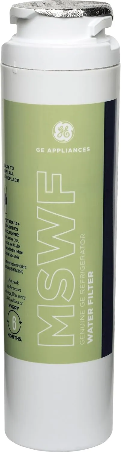 GE MSWF Refrigerator Water Filter | Certified to Reduce Lead, Sulfer, and 50  Other Impurities| Pack of 1