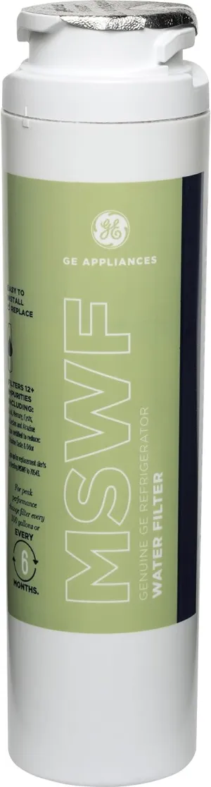 GE MSWF Refrigerator Water Filter | Certified to Reduce Lead, Sulfer, and 50  Other Impurities| Pack of 1