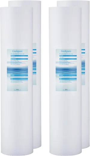 Geekpure 20-Inch Whole House Polypropylene PP Sediment Filter-4.5" x 20"-5 Micron
