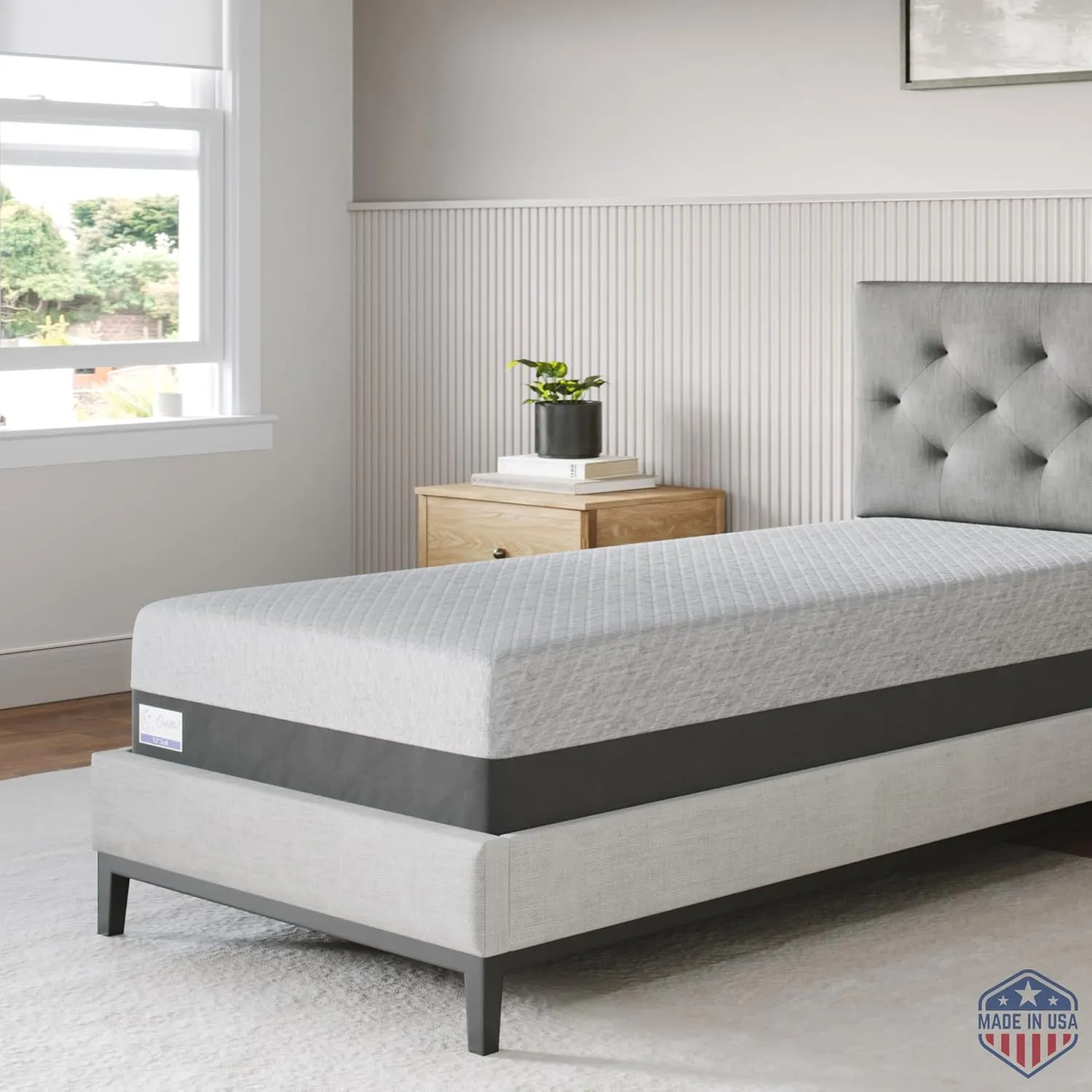 Gel Memory Foam Mattress in a Box, Made in The USA, CertiPUR-US Bed, 10 inch Medium - Twin