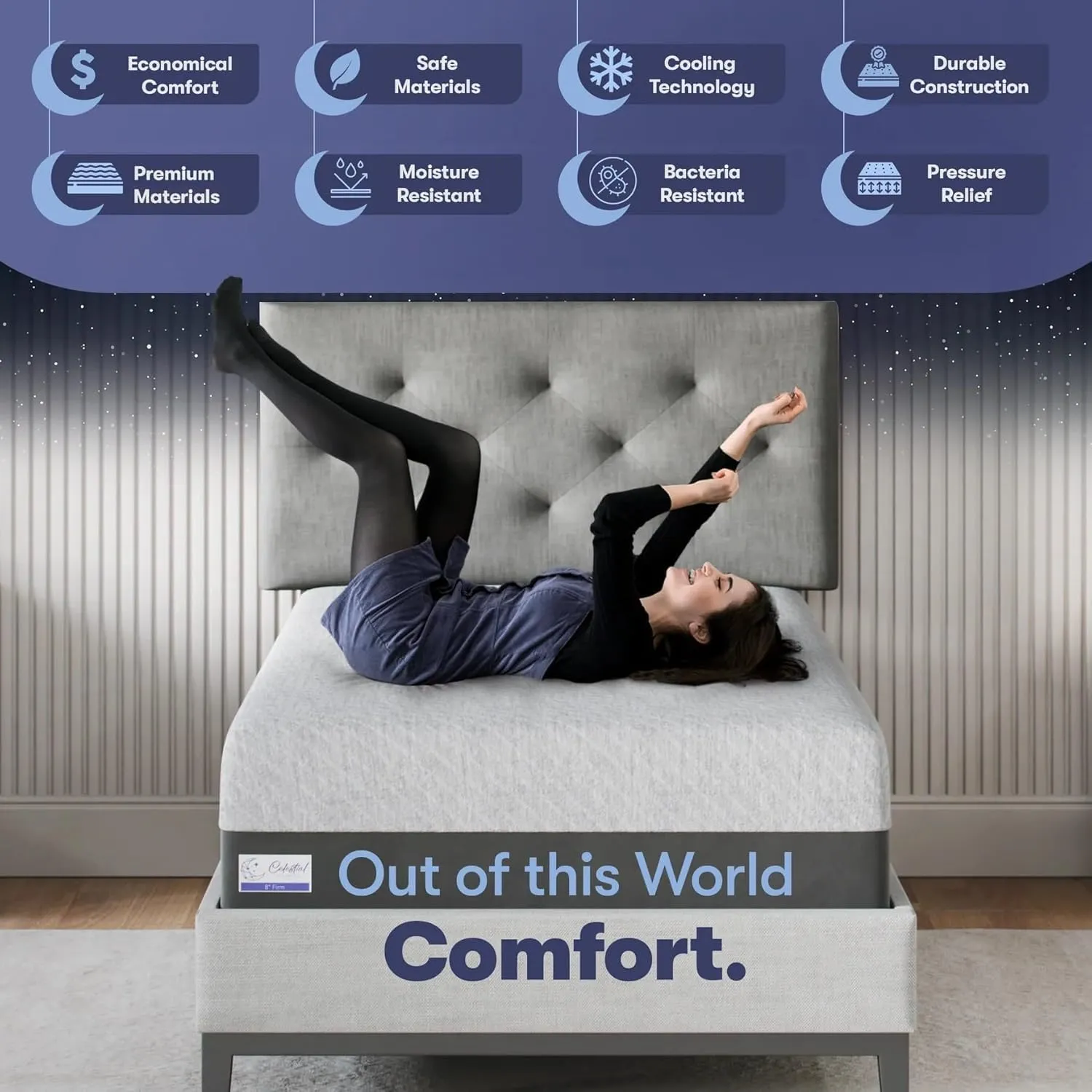 Gel Memory Foam Mattress in a Box, Made in The USA, CertiPUR-US Bed, 10 inch Medium - Twin