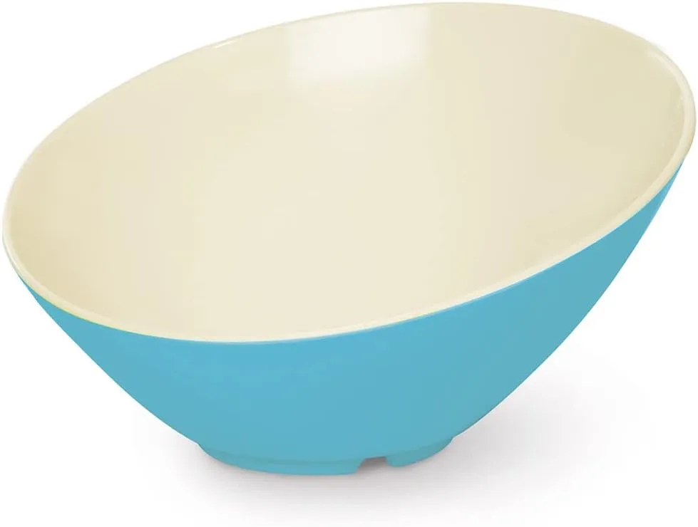 G.E.T. B-788-SE Angled Cascading Serving Bowl for Salads, Rice and Dessert, 16 Ounce / 8", Seabreeze Blue