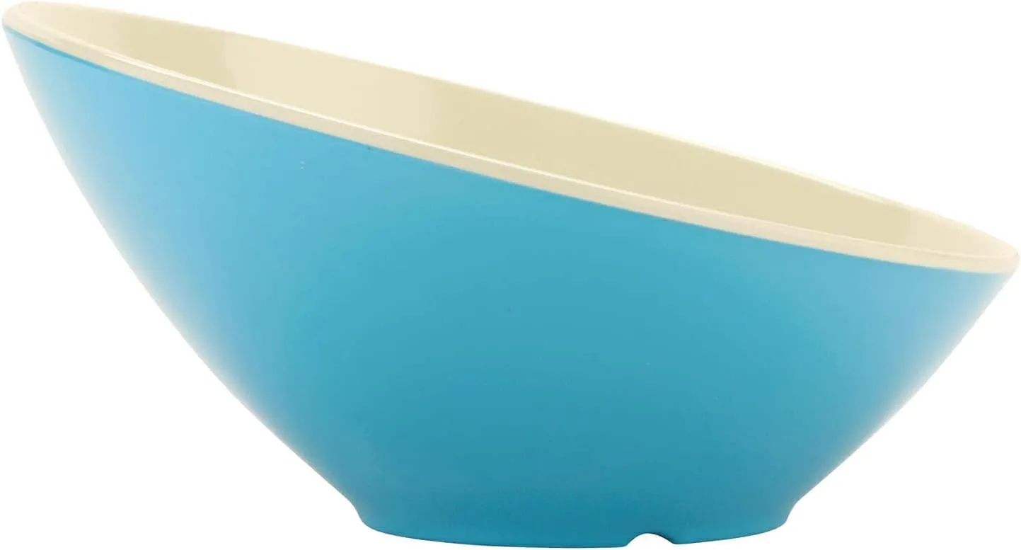 G.E.T. B-788-SE Angled Cascading Serving Bowl for Salads, Rice and Dessert, 16 Ounce / 8", Seabreeze Blue