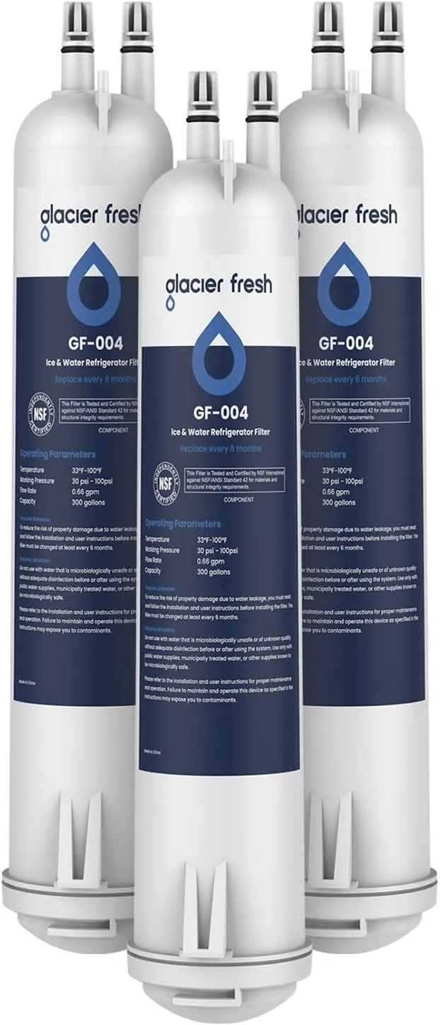 GLACIER FRESH Compatible with 4396841 Refrigerator Water Filter, EDR3RXD1, KAD3RXD1, WHR3RXD1, 4396841, 4396710, Filter 3, 46-9083,46-9030, 9030, 9083 Refrigerator Water Filter, 3 Pack