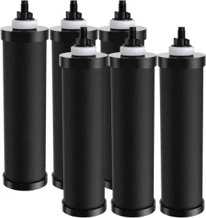 GLACIER FRESH Replacement for BB9-2 Black Purification Water Filter, Compatible with Berkey® BB9-2 Black Filters and Berkey® Gravity Water Filter System, 6 Pack
