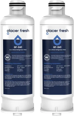 GLACIER FRESH Replacement for DA97-17376B Refrigerator Water Filters, HAF-QIN, HAF-QIN/EXP, DA97-08006C, RF23M8070SG, RF23M8070SR, RF23M8090SG, RF23M8090SR, RF23M8570SR, RF23M8590SG (2 Pack)