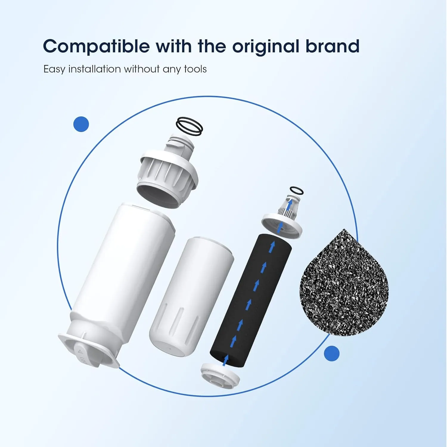 GLACIER FRESH Replacement for DA97-17376B Refrigerator Water Filters, HAF-QIN, HAF-QIN/EXP, DA97-08006C, RF23M8070SG, RF23M8070SR, RF23M8090SG, RF23M8090SR, RF23M8570SR, RF23M8590SG (2 Pack)