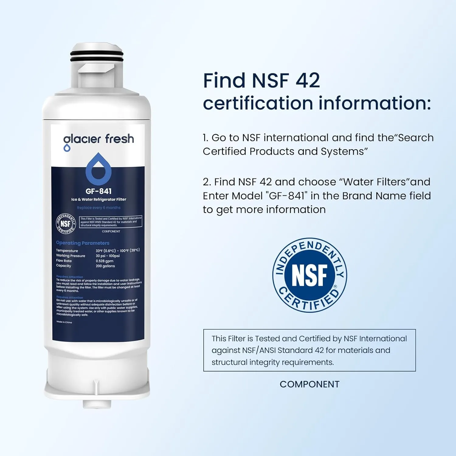 GLACIER FRESH Replacement for DA97-17376B Refrigerator Water Filters, HAF-QIN, HAF-QIN/EXP, DA97-08006C, RF23M8070SG, RF23M8070SR, RF23M8090SG, RF23M8090SR, RF23M8570SR, RF23M8590SG (2 Pack)