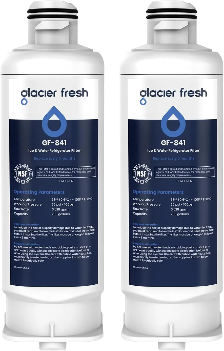 GLACIER FRESH Replacement for DA97-17376B Refrigerator Water Filters, HAF-QIN, HAF-QIN/EXP, DA97-08006C, RF23M8070SG, RF23M8070SR, RF23M8090SG, RF23M8090SR, RF23M8570SR, RF23M8590SG (2 Pack)