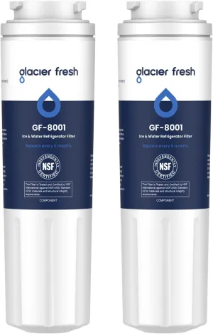 GLACIER FRESH UKF8001 Compatible with Whirlpool Refrigerator Water Filter 4, EDR4RXD1, EveryDrop Filter 4, 4396395, Maytag UKF8001, UKF8001AXX, WHR4RXD1, KAD4RXD1, 46-9006, Puriclean II, Pack of 2