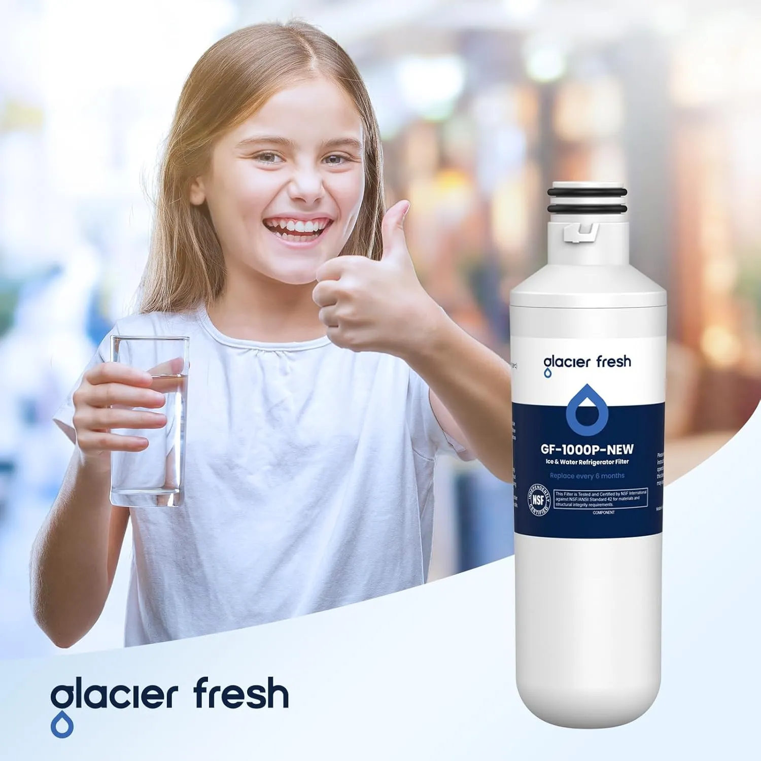 GLACIER FRESH Water Filter LT1000PC Replacement for Refrigerator, Compatible with MDJ64844601, ADQ747935 ADQ74793504 Water Filter (3 Pack)