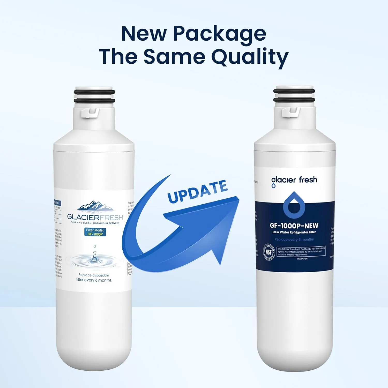 GLACIER FRESH Water Filter LT1000PC Replacement for Refrigerator, Compatible with MDJ64844601, ADQ747935 ADQ74793504 Water Filter (3 Pack)
