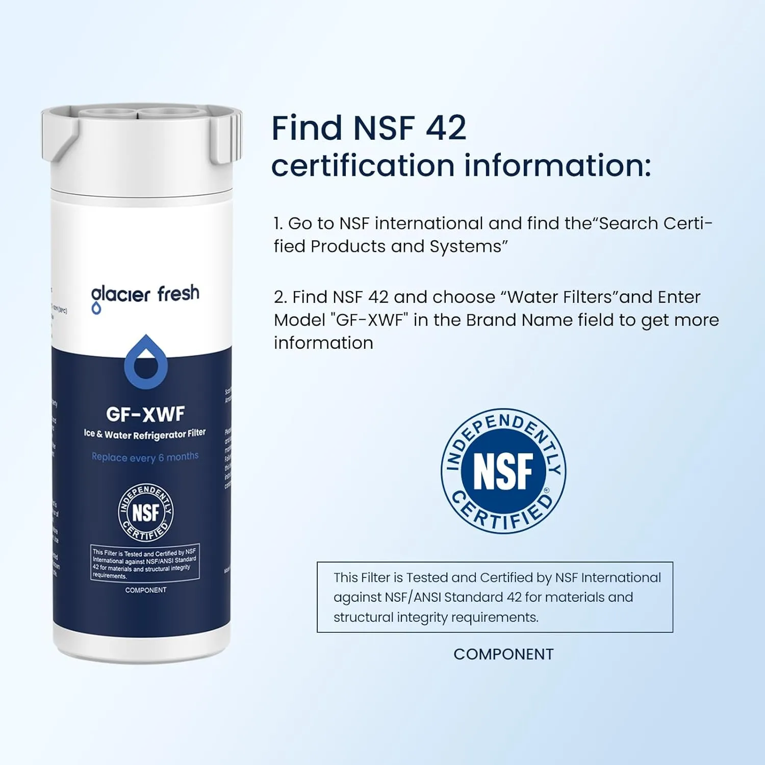 GLACIER FRESH XWF Replacement for GE XWF Refrigerator Water Filter Pack of 3 (Not XWFE)