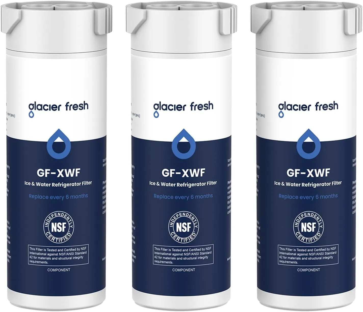GLACIER FRESH XWF Replacement for GE XWF Refrigerator Water Filter Pack of 3 (Not XWFE)