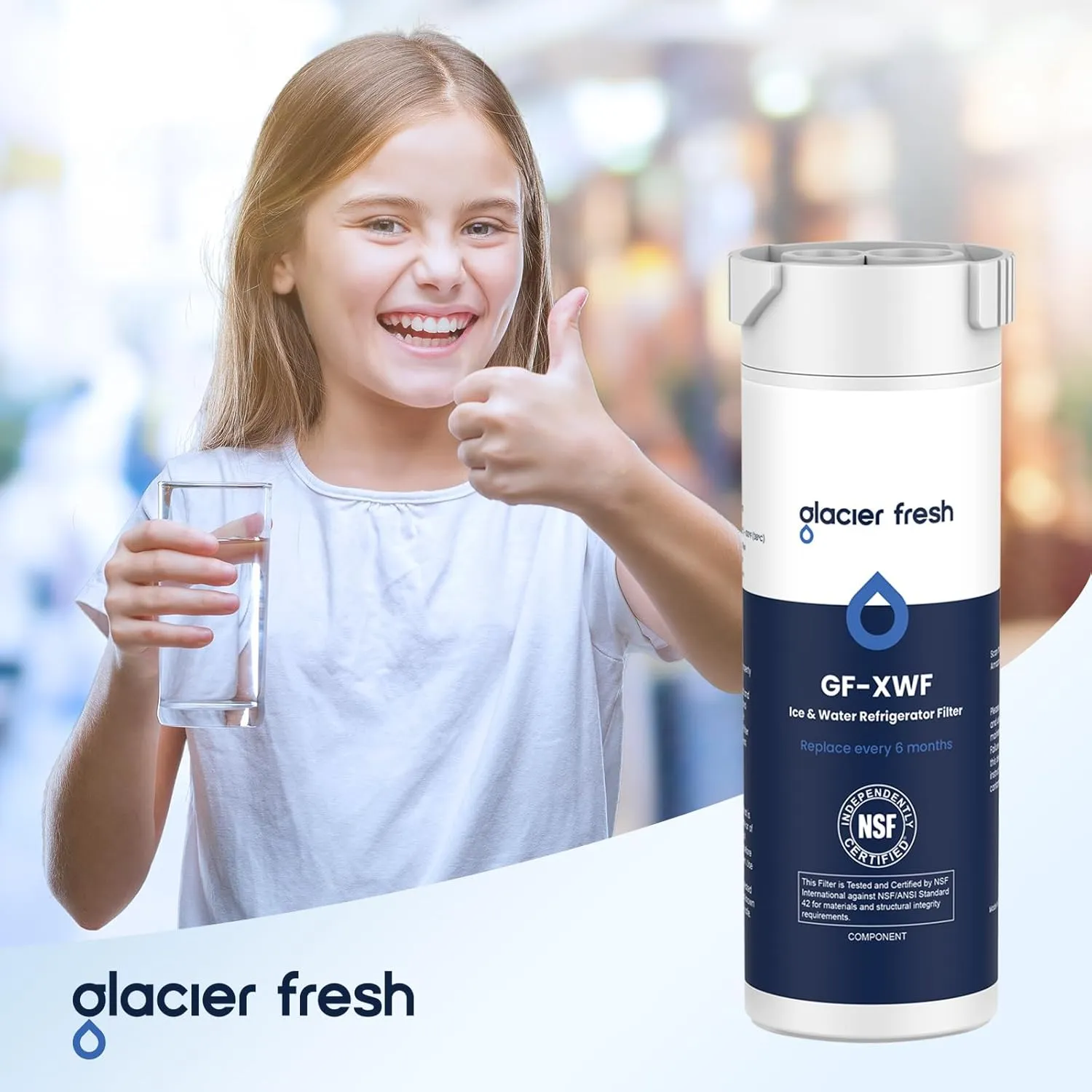 GLACIER FRESH XWF Replacement for GE XWF Refrigerator Water Filter Pack of 3 (Not XWFE)