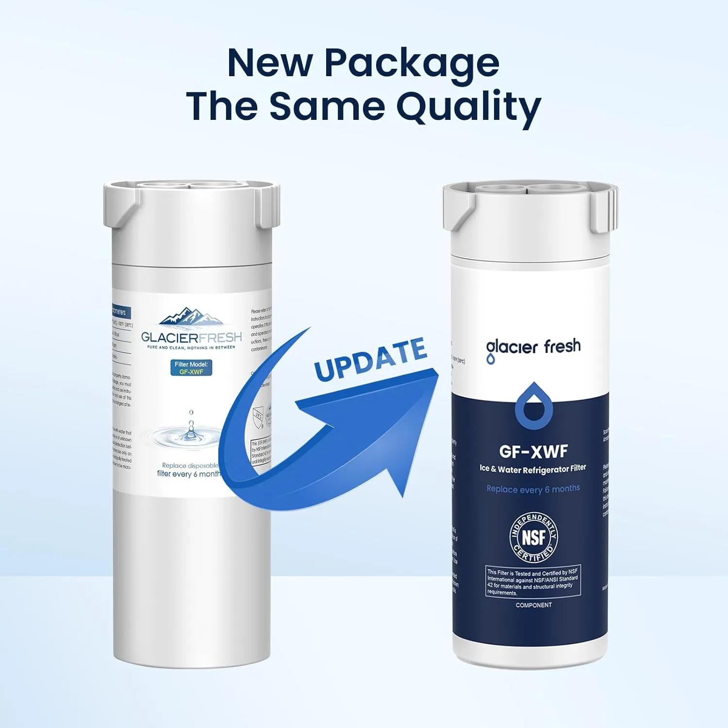 GLACIER FRESH XWF Replacement for GE XWF Refrigerator Water Filter Pack of 3 (Not XWFE)