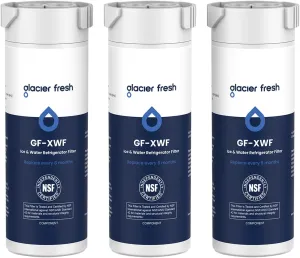 GLACIER FRESH XWF Replacement for GE XWF Refrigerator Water Filter Pack of 3 (Not XWFE)