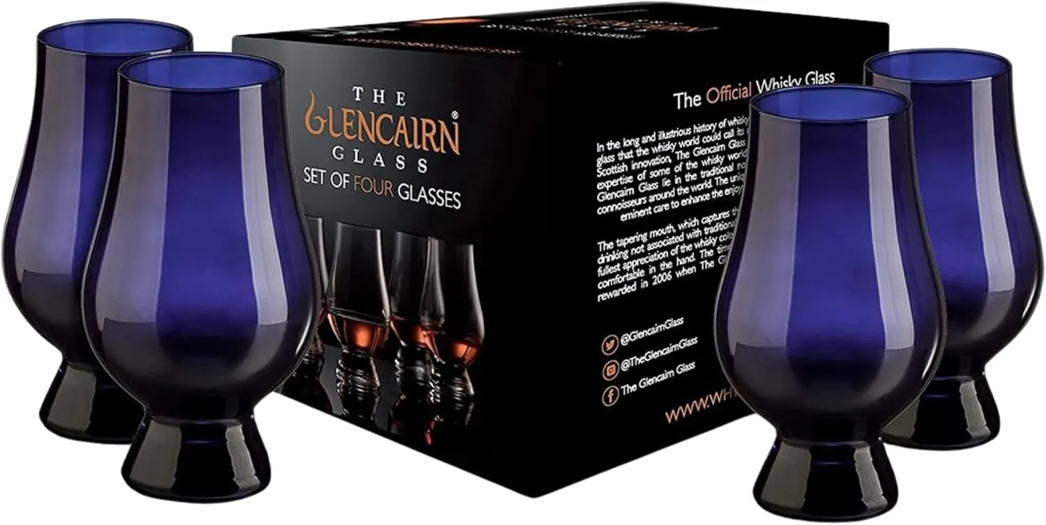 GLENCAIRN BLUE WHISKY GLASS, SET OF 4 IN 4 PACK GIFT CARTON