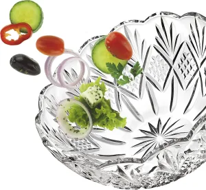 Godinger 8.5" Serving Bowl, Salad Bowl - Dublin Collection, Giftable Packaging