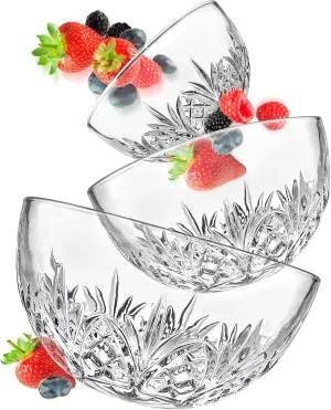 Godinger Glass Nesting Bowls Set, Dish Bowl Set - Dublin Collection, Set of 3