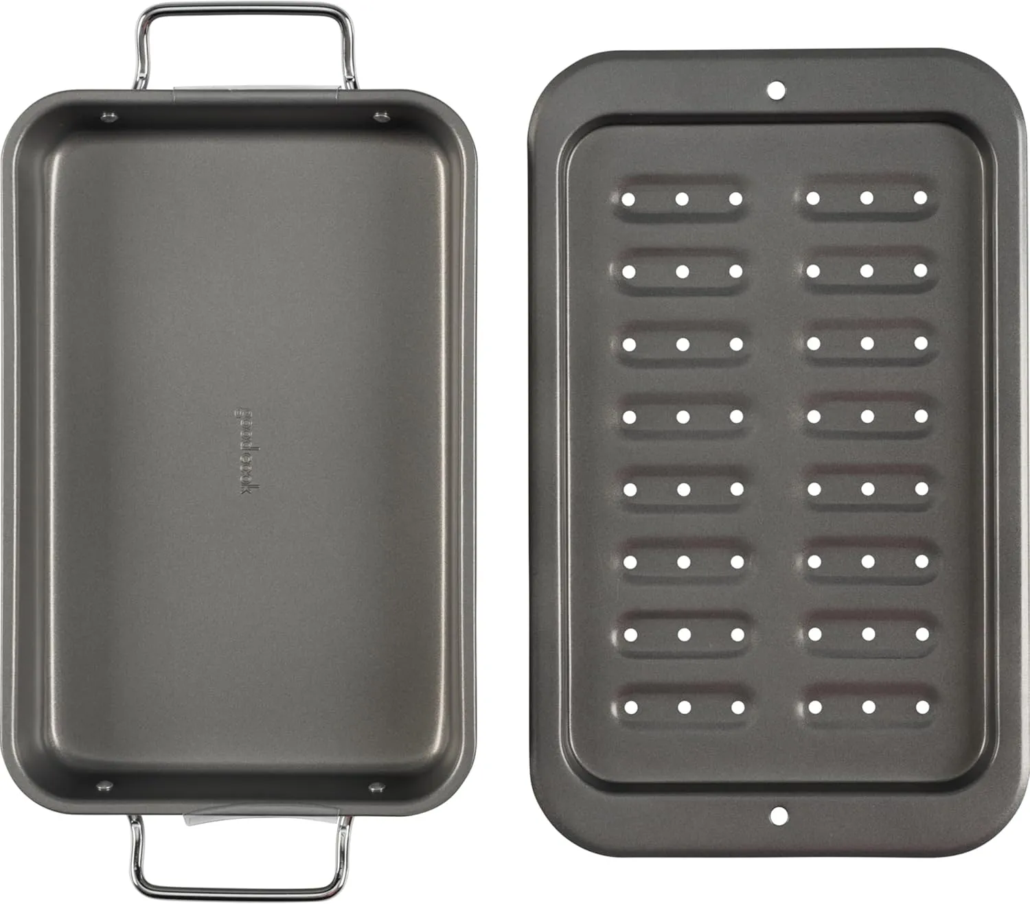 Goodcook Everyday Nonstick Steel Broiler Pan, 7" x 11", Gray