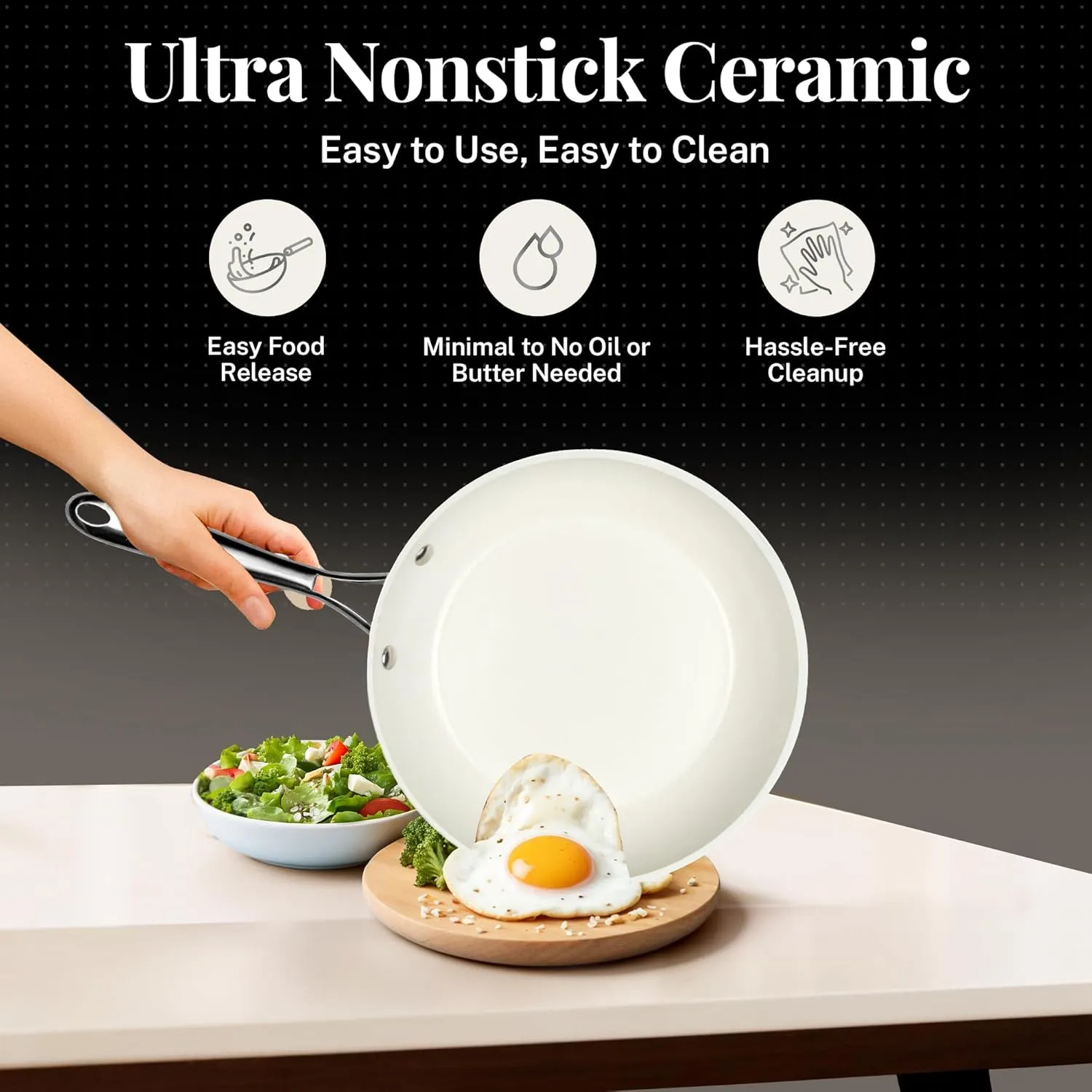 GOTHAM STEEL 10 Inch Non Stick Frying Pans Nonstick Skillet, Ceramic Pan for Cooking Non Toxic, Nonstick Frying Pan Skillets with Stay Cool Handle, Fry Pans, Oven and Dishwasher Safe