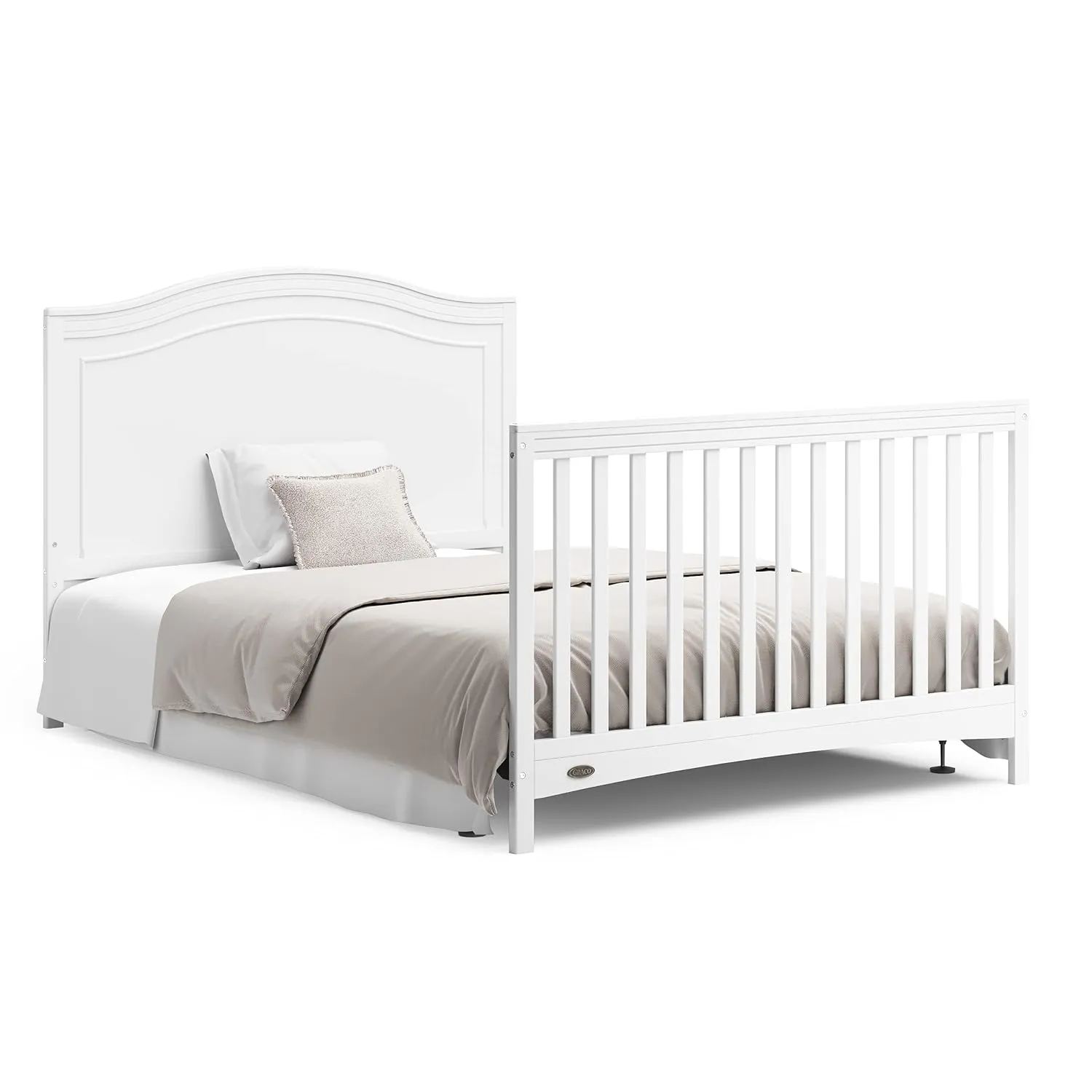 Graco Paris Crib and Mattress Nursery Essentials Pack (White) – GREENGUARD Gold Certified Baby Crib & Crib Mattress, Cribs with Mattress Included, Convertible Crib, Baby Mattresses for Crib