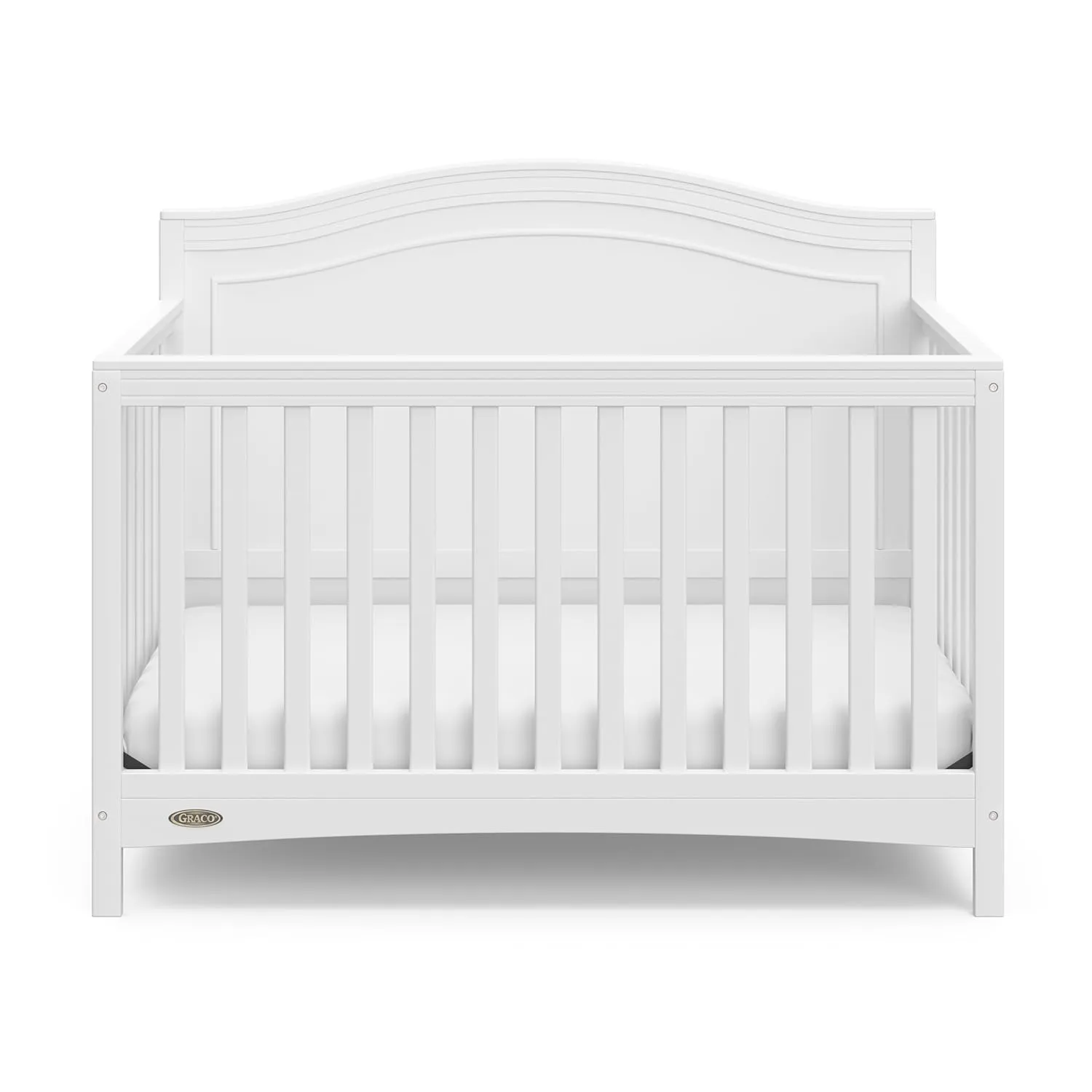 Graco Paris Crib and Mattress Nursery Essentials Pack (White) – GREENGUARD Gold Certified Baby Crib & Crib Mattress, Cribs with Mattress Included, Convertible Crib, Baby Mattresses for Crib