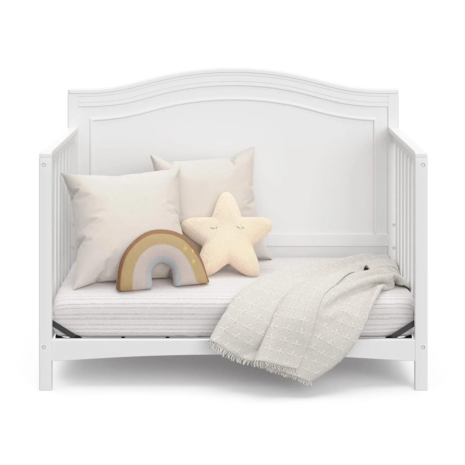 Graco Paris Crib and Mattress Nursery Essentials Pack (White) – GREENGUARD Gold Certified Baby Crib & Crib Mattress, Cribs with Mattress Included, Convertible Crib, Baby Mattresses for Crib