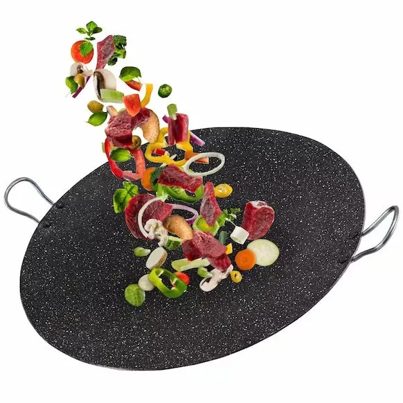 Granite Roasting Pan, Nonstick Barbeque Plate with Handles, 11.8"
