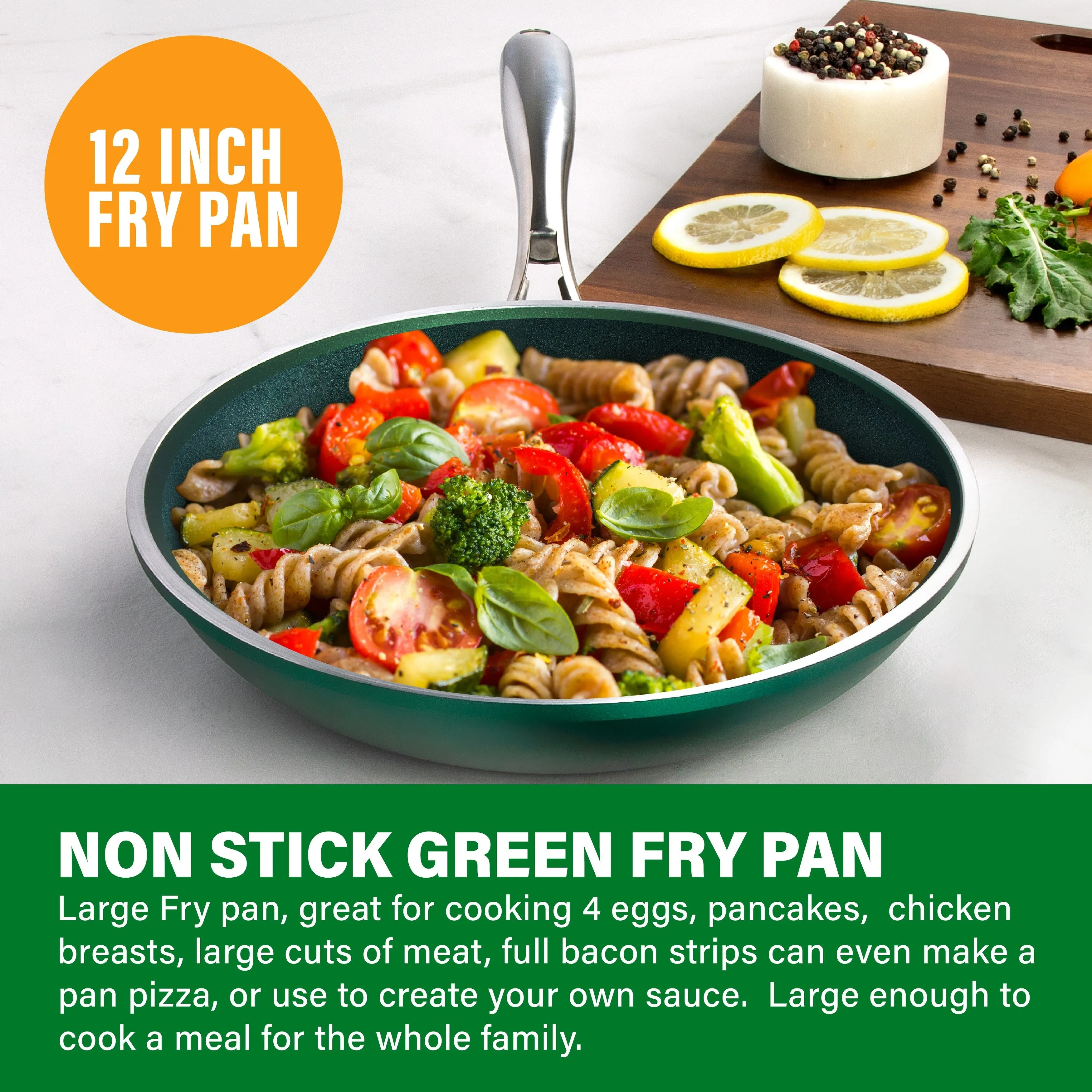 Granitestone Emerald 12" Nonstick Fry Pan with Stay Cool Handle