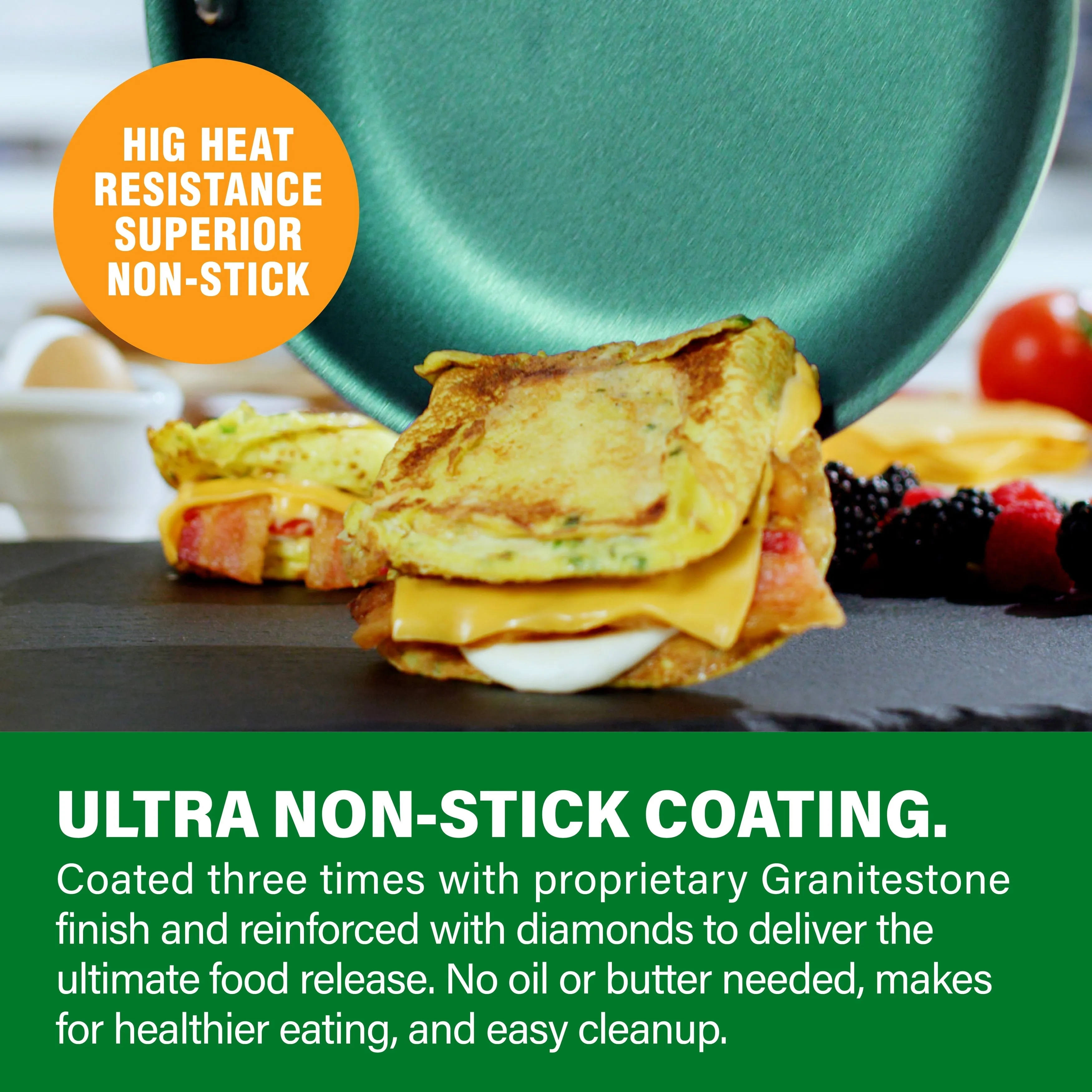 Granitestone Emerald 12" Nonstick Fry Pan with Stay Cool Handle