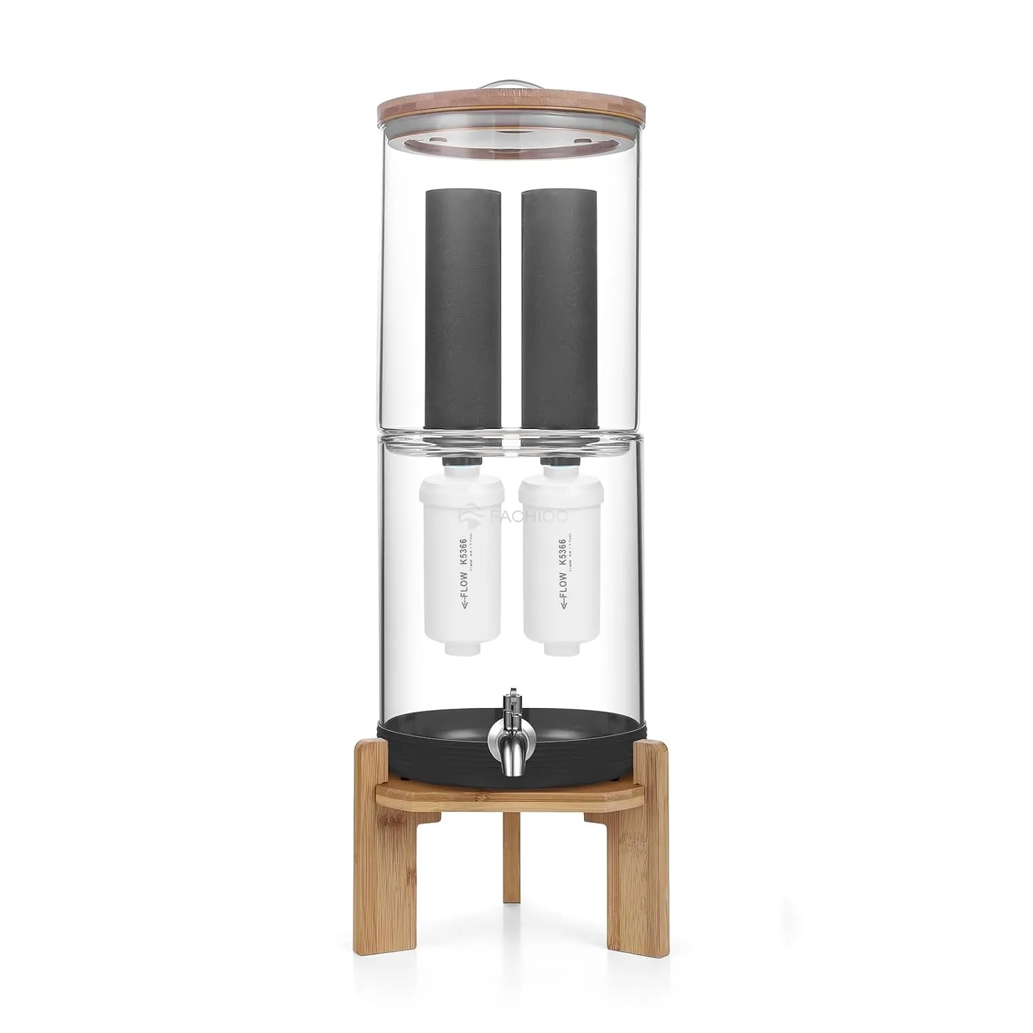 Gravity Water Filter Fluoride Removal System Countertop Water Purifier Countertop Water Purifier Non Electric Water Filter, 2.25-Gallon Water Capacity, Countertop Water Dispenser for Home, Camping