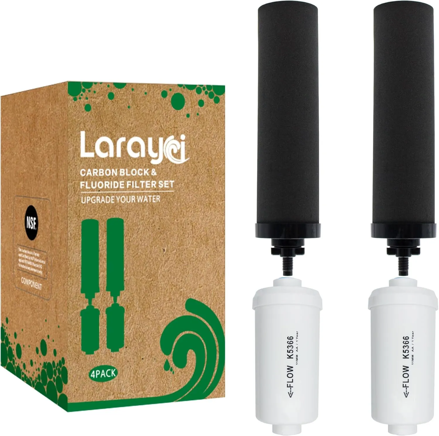 Gravity Water Filter Replacement for Berkey® Gravity Water Filter System, Compatible with Berkey® BB9-2 Black Filters & PF-2® Fluoride Filters, Combo Pack