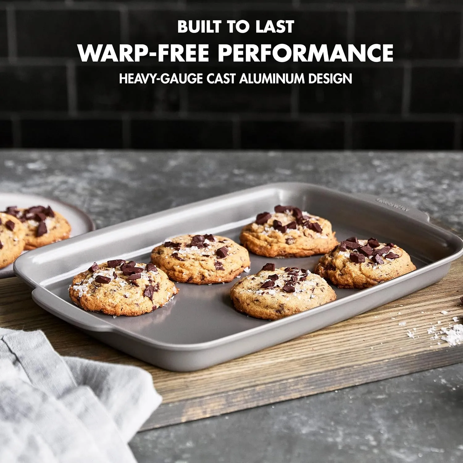 GreenPan Premiere Ovenware Healthy Ceramic Nonstick 4 Piece Bakeware Set, PFOA and PFAS-Free, Rectangular, Square, Quarter, Half Sheet Baking Pans, Warp-Free, Oven Safe to 600F, Dishwasher Safe, Gray