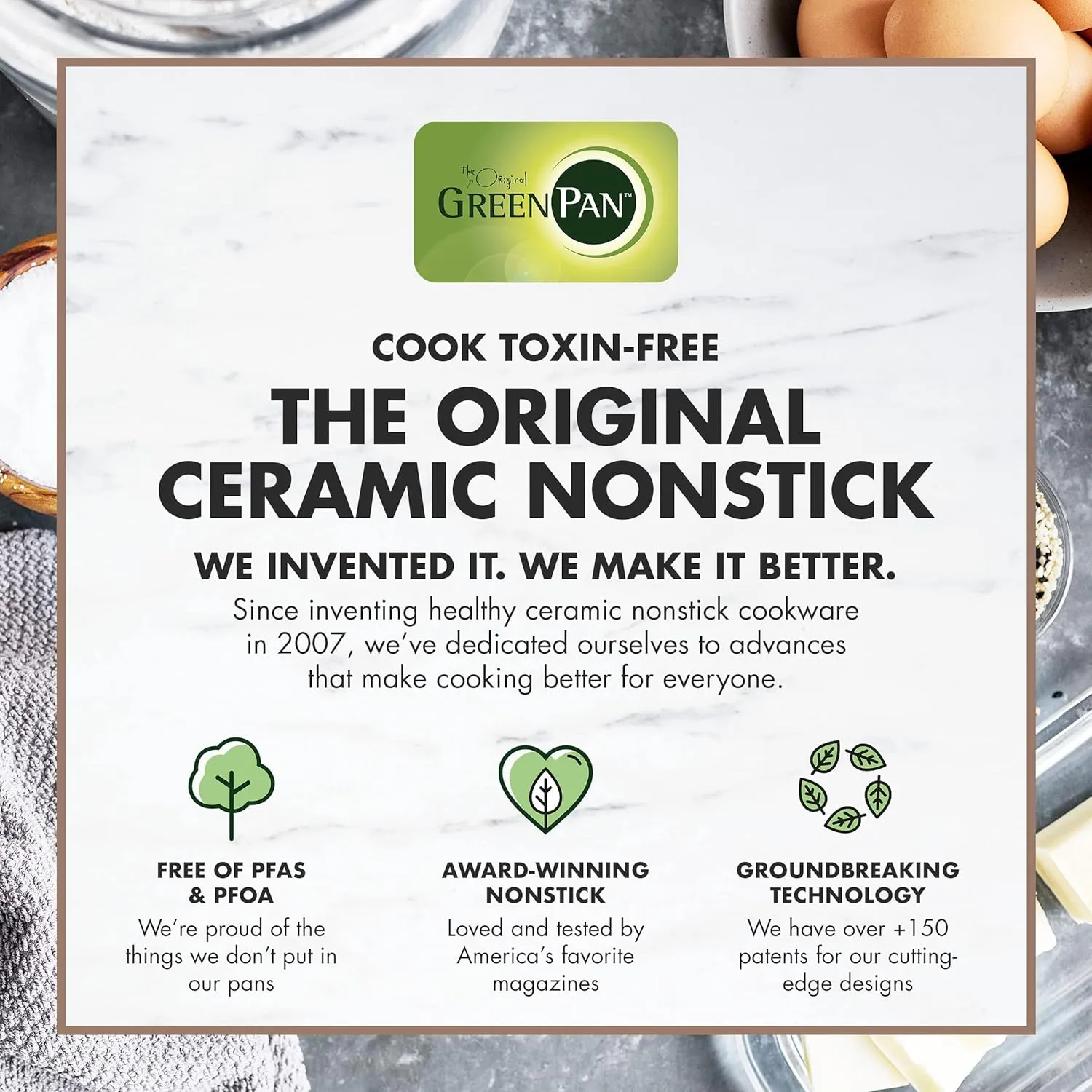 GreenPan Premiere Ovenware Healthy Ceramic Nonstick 4 Piece Bakeware Set, PFOA and PFAS-Free, Rectangular, Square, Quarter, Half Sheet Baking Pans, Warp-Free, Oven Safe to 600F, Dishwasher Safe, Gray