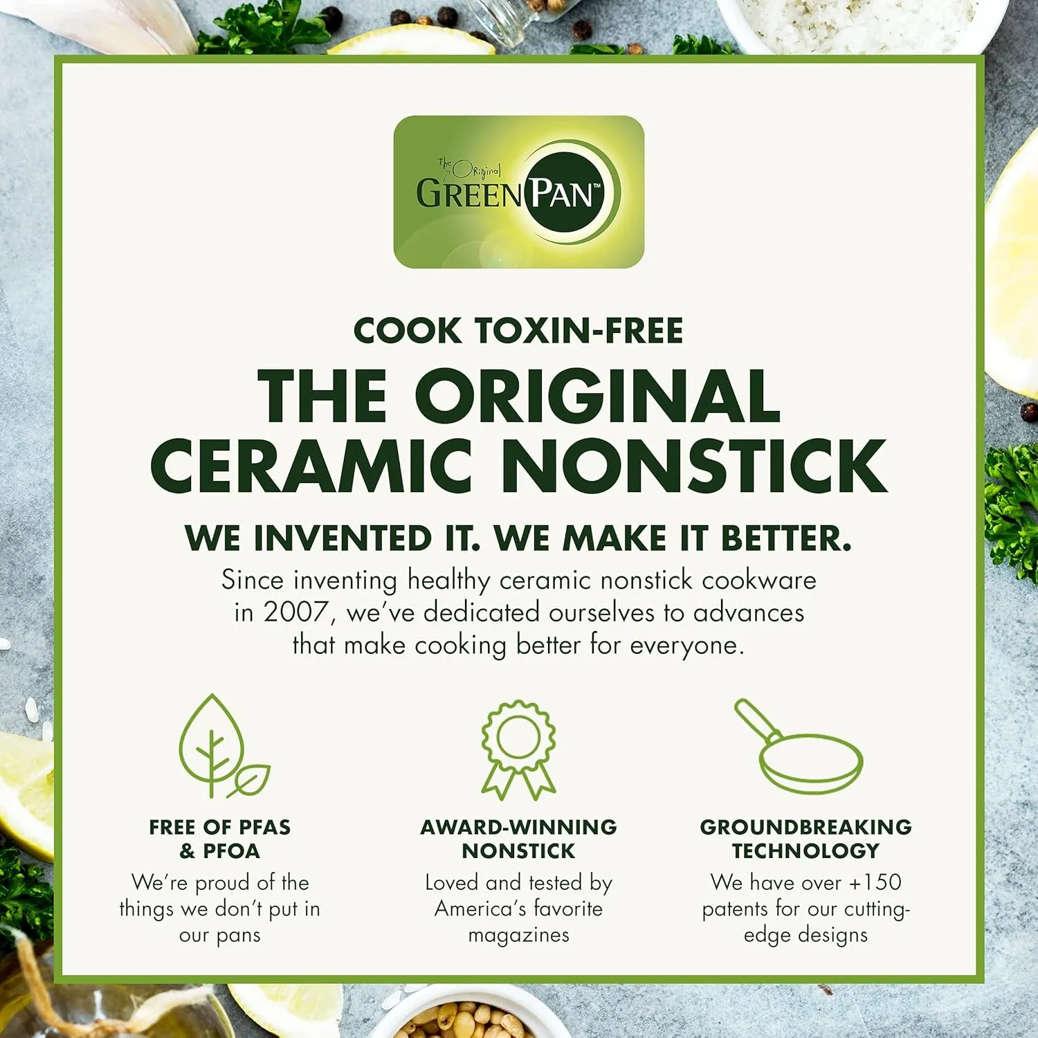 GreenPan Rio Healthy Ceramic Nonstick 2QT Saucepan Pot with Lid, PFAS-Free, Dishwasher Safe, Black