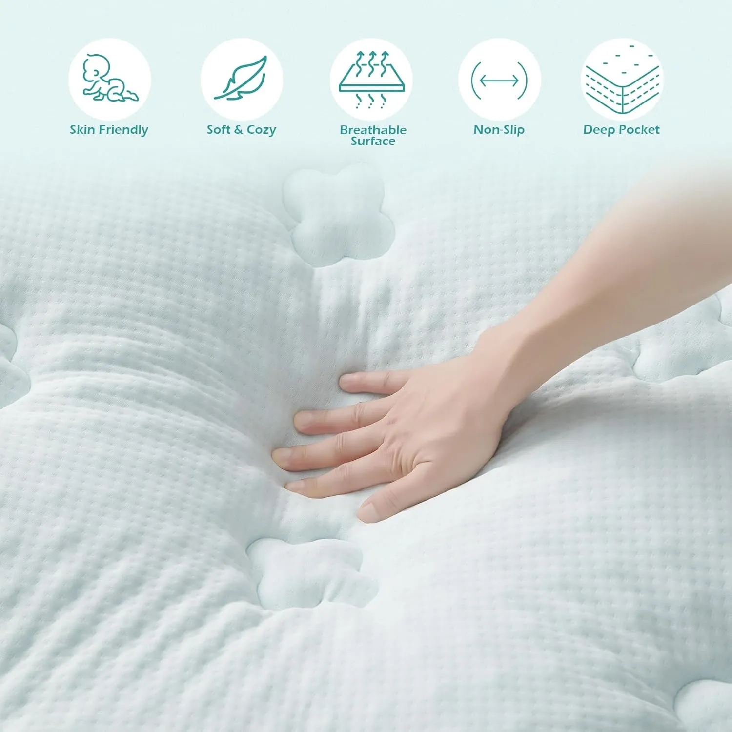 Hansleep Memory Foam Mattress Topper Twin, Pillow Top Mattress Pad Twin Viscose Derived from Bamboo with Deep Pocket, Breathable Mattress Topper for Back Pain Relief, 39" x 75", White