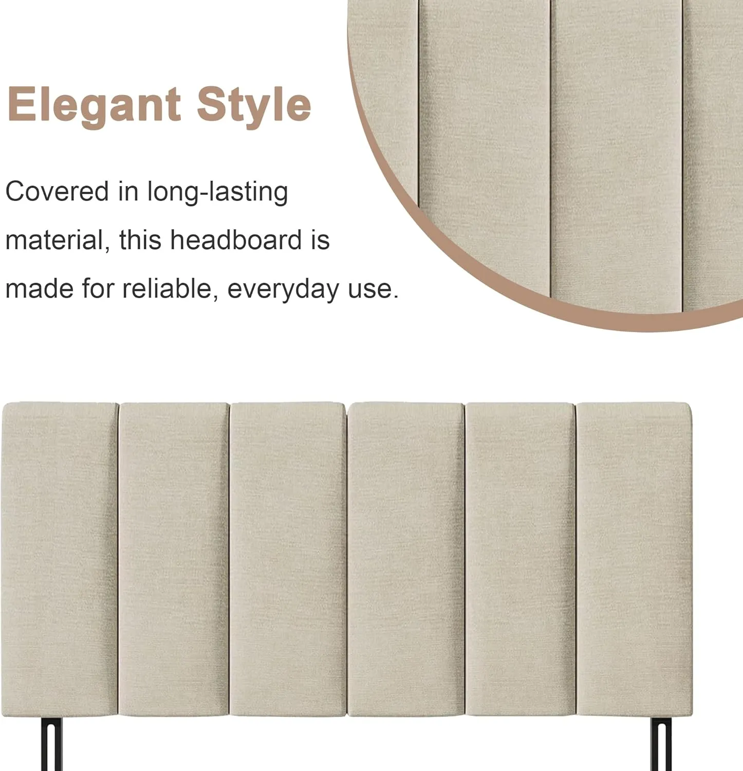 HAOBO Home Upholstered Headboards Foldable Queen/Full Linen Panels with Height Adjustments