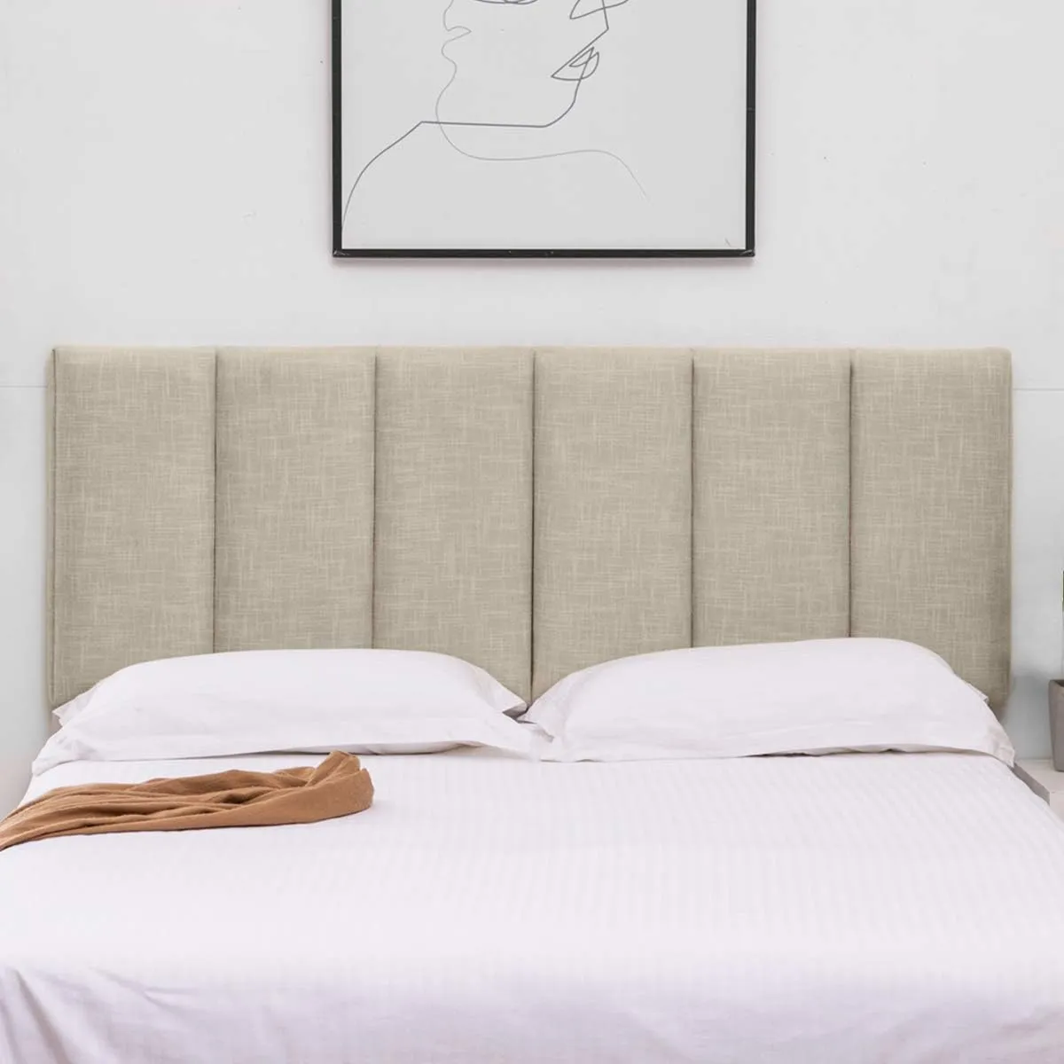 HAOBO Home Upholstered Headboards Foldable Queen/Full Linen Panels with Height Adjustments