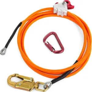 Happybuy Steel Wire Core Flip Line Kit 1/2" X 10' Wire Core Flipline with Triple Lock Carabiner and Steel Swivel Snap Wire Core Flipline System for Arborists Climbers Tree Climbers
