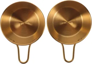 Happyyami 2pcs Collapsible Camping Bowl Lids Stainless Steel Folding Bowl for Outdoor Picnic Travel Camping Cup